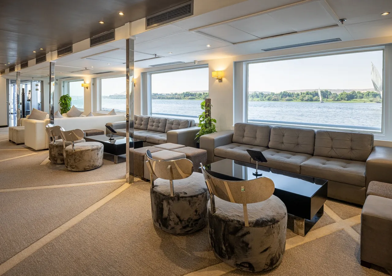Lounge aboard the Farah Nile Cruise Nile cruise